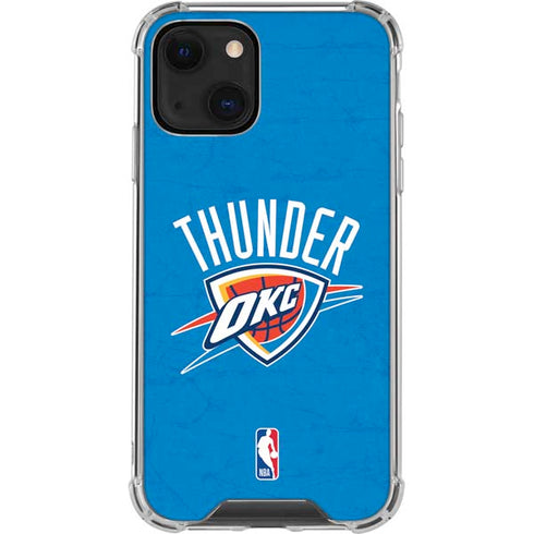 NBA OKC Thunder Distressed iPhone 13 Mini Clear Case
