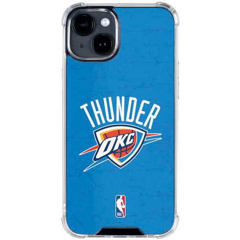 NBA OKC Thunder Distressed iPhone 14 Plus Clear Case