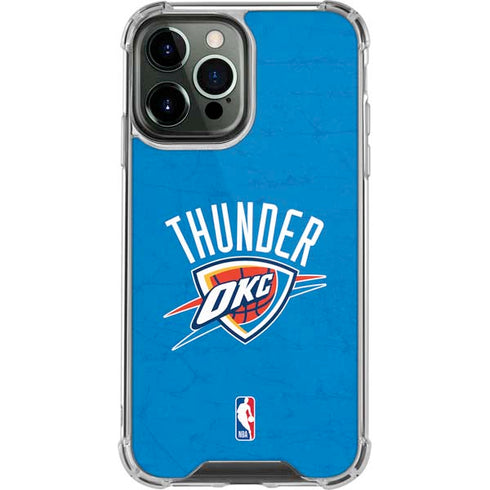 NBA OKC Thunder Distressed iPhone 14 Pro Max Clear Case