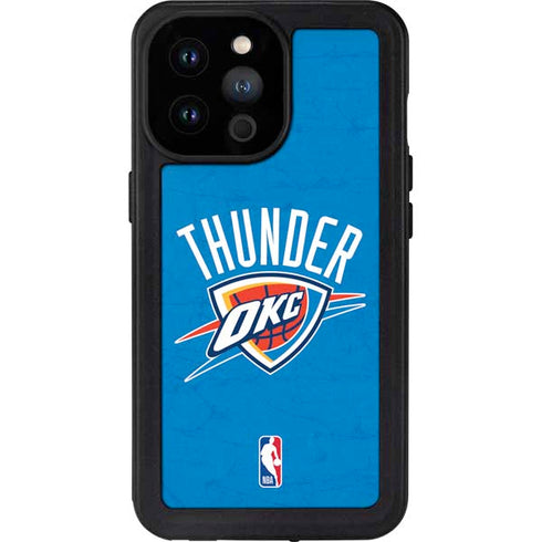NBA OKC Thunder Distressed iPhone 14 Pro Max Waterproof Case