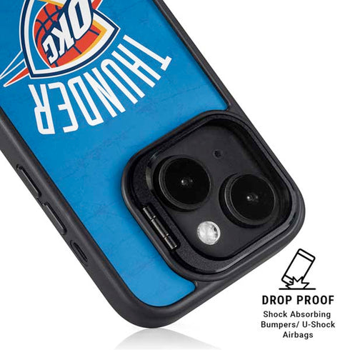 NBA OKC Thunder Distressed iPhone 15 Plus Kickstand Case