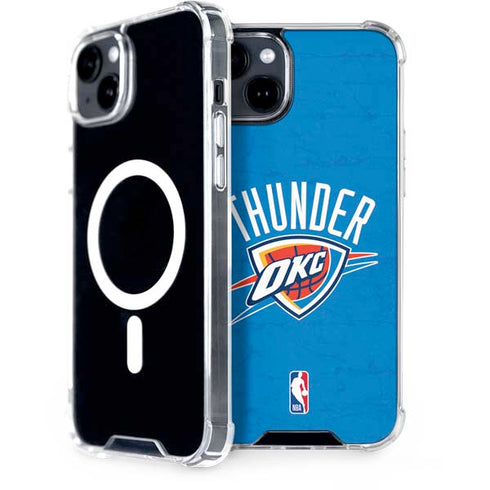NBA OKC Thunder Distressed iPhone 15 Plus MagSafe Case