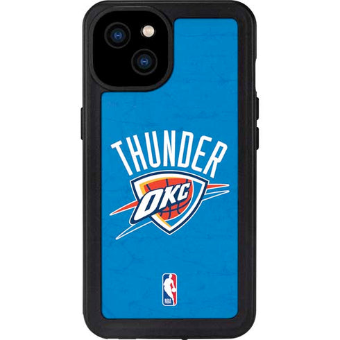 NBA OKC Thunder Distressed iPhone 15 Plus Waterproof Case