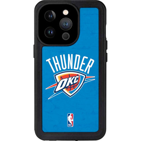 NBA OKC Thunder Distressed iPhone 15 Pro Waterproof Case