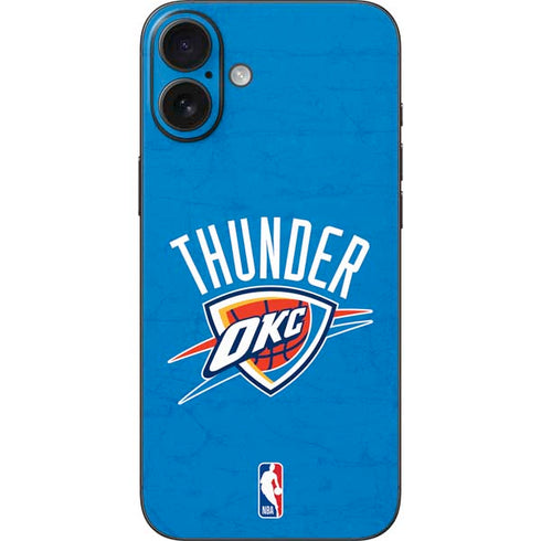 NBA OKC Thunder Distressed iPhone 16 Plus Skin