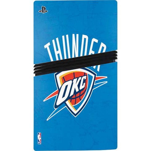 NBA OKC Thunder Distressed PS5 Pro Disk Bundle Skin