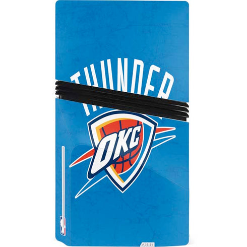 NBA OKC Thunder Distressed PS5 Pro Disk Console Skin