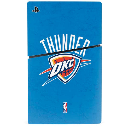 NBA OKC Thunder Distressed PS5 Slim Digital Edition Bundle Skin