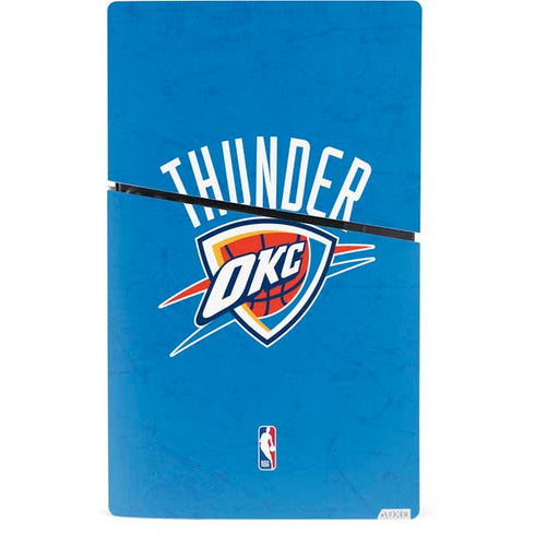 NBA OKC Thunder Distressed PS5 Slim Digital Edition Bundle Skin