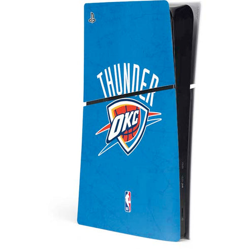 NBA OKC Thunder Distressed PS5 Slim Digital Edition Console Skin