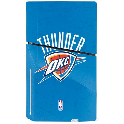 NBA OKC Thunder Distressed PS5 Slim Disk Bundle Skin