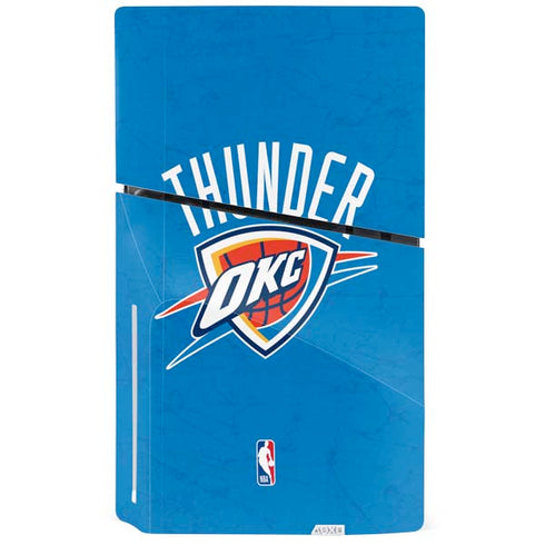 NBA OKC Thunder Distressed PS5 Slim Disk Console Skin