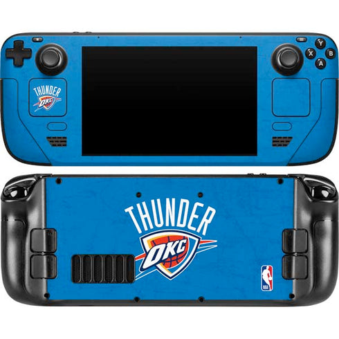 NBA OKC Thunder Distressed Steam Deck Handheld Gaming Computer Skin