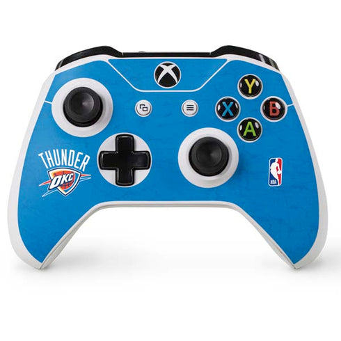NBA OKC Thunder Distressed Xbox One S Console and Controller Bundle Skin
