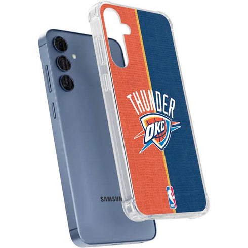 NBA OKC Thunder Split Galaxy A55 5G Clear Case