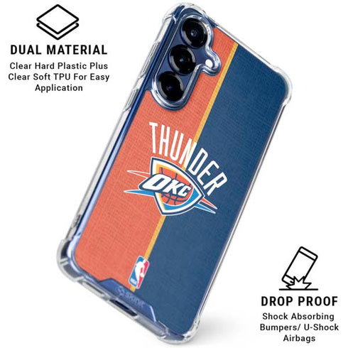 NBA OKC Thunder Split Galaxy S25 Plus Clear Case