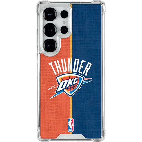 NBA OKC Thunder Split Galaxy S25 Ultra Clear Case