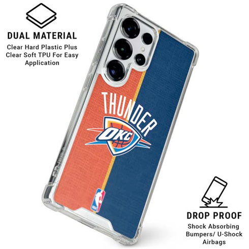 NBA OKC Thunder Split Galaxy S25 Ultra Clear Case