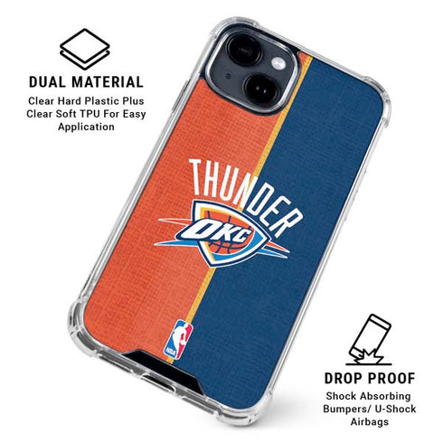 NBA OKC Thunder Split iPhone 15 Clear Case