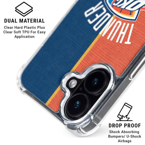 NBA OKC Thunder Split iPhone 16 Plus Clear Case