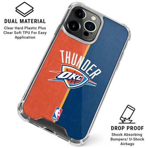 NBA OKC Thunder Split iPhone 16 Pro Clear Case