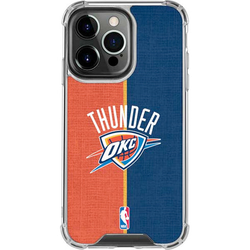 NBA OKC Thunder Split iPhone 16 Pro Max Clear Case