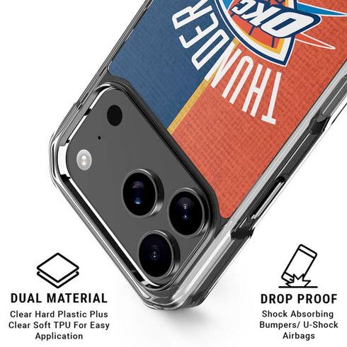 NBA OKC Thunder Split iPhone 18 Pro Clear Case