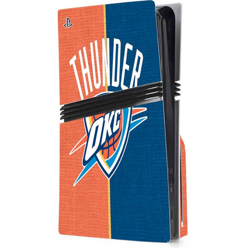 NBA OKC Thunder Split PS5 Pro Disk Console Skin