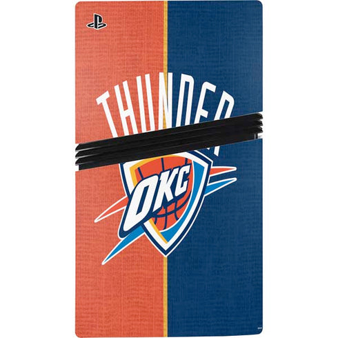 NBA OKC Thunder Split PS5 Pro Disk Console Skin
