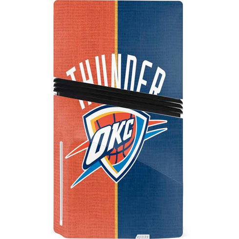 NBA OKC Thunder Split PS5 Pro Disk Console Skin