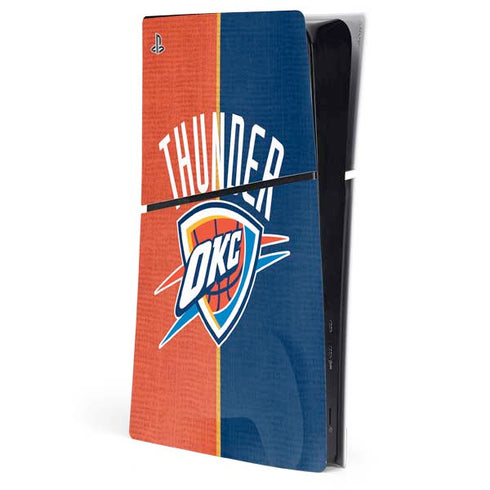 NBA OKC Thunder Split PS5 Slim Digital Edition Console Skin