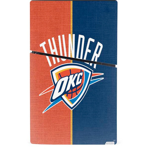 NBA OKC Thunder Split PS5 Slim Digital Edition Console Skin