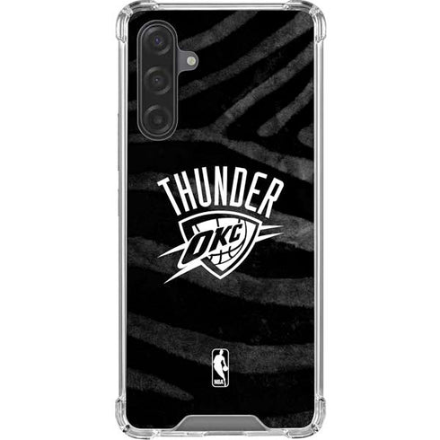 NBA Oklahoma City Thunder Black Animal Print Galaxy A17 Clear Case