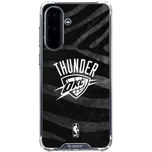 NBA Oklahoma City Thunder Black Animal Print Galaxy A36 5G Clear Case