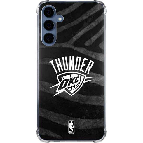 NBA Oklahoma City Thunder Black Animal Print Galaxy A55 5G Clear Case