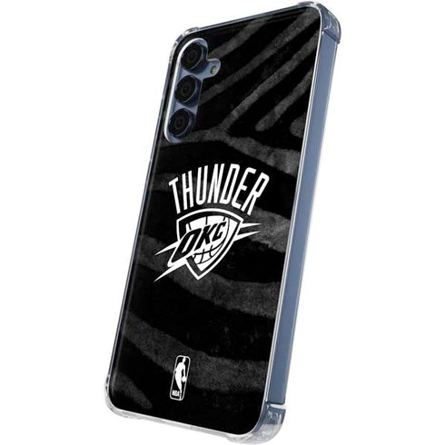 NBA Oklahoma City Thunder Black Animal Print Galaxy A55 5G Clear Case