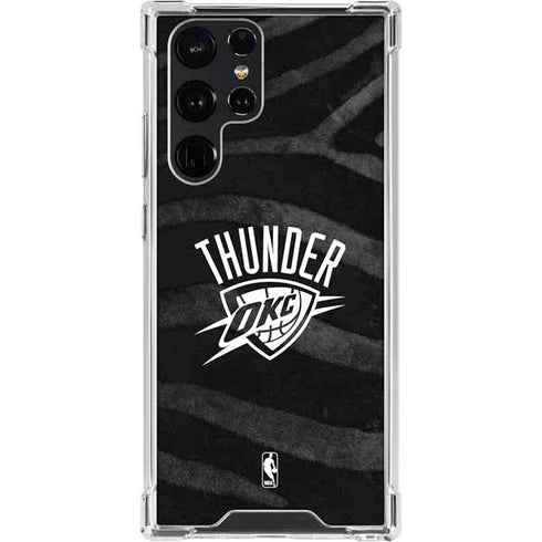 NBA Oklahoma City Thunder Black Animal Print Galaxy S23 Ultra Clear Case