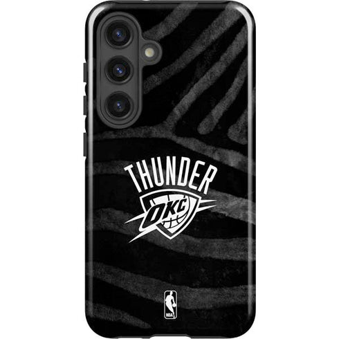 NBA Oklahoma City Thunder Black Animal Print Galaxy S25 Impact Case