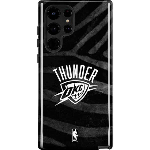 NBA Oklahoma City Thunder Black Animal Print Galaxy S25 Ultra Impact Case