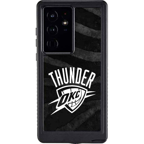 NBA Oklahoma City Thunder Black Animal Print Galaxy S24 Ultra Waterproof Case