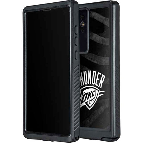 NBA Oklahoma City Thunder Black Animal Print Galaxy S24 Ultra Waterproof Case