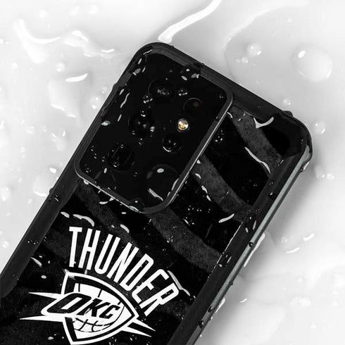 NBA Oklahoma City Thunder Black Animal Print Galaxy S24 Ultra Waterproof Case