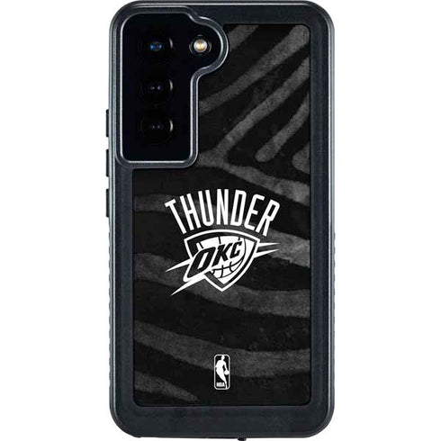 NBA Oklahoma City Thunder Black Animal Print Galaxy S24 Waterproof Case