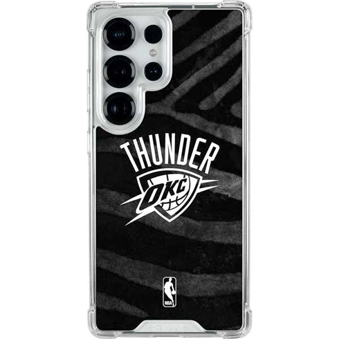 NBA Oklahoma City Thunder Black Animal Print Galaxy S25 Ultra Clear Case