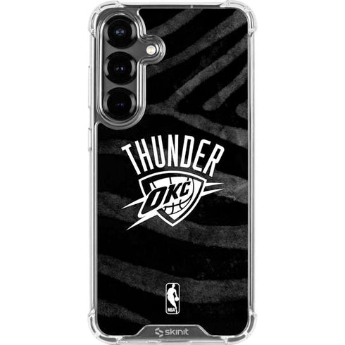 NBA Oklahoma City Thunder Black Animal Print Galaxy S26 Plus Clear Case