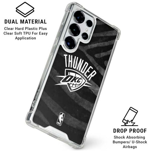 NBA Oklahoma City Thunder Black Animal Print Galaxy S26 Ultra Clear Case