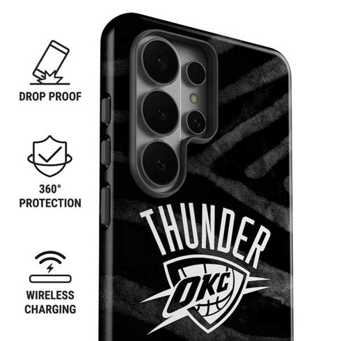 NBA Oklahoma City Thunder Black Animal Print Galaxy S26 Ultra Impact Case