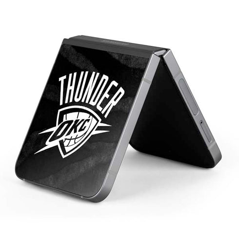 NBA Oklahoma City Thunder Black Animal Print Galaxy Z Flip6 Skin