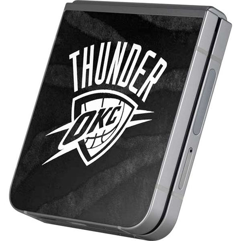 NBA Oklahoma City Thunder Black Animal Print Galaxy Z Flip6 Skin