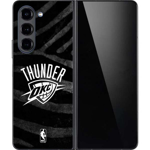 NBA Oklahoma City Thunder Black Animal Print Galaxy Z Fold5 5G Skin
